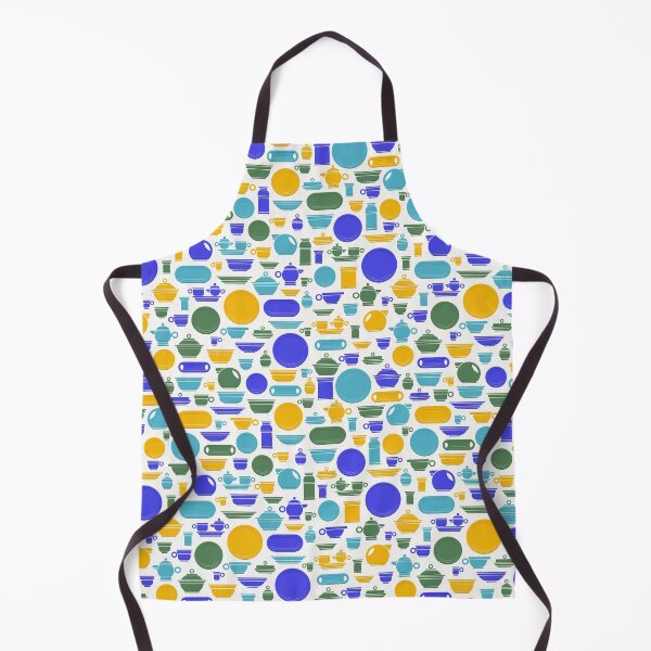 Item preview, Vintage Ceramics in Gold Blue Green and Teal on White designed and sold by Squilla Design Studio.