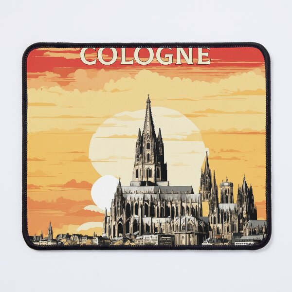 Item preview, Germany Cologne Cathedral Sunset Vintage Travel Poster Art designed and sold by TravelersGems.