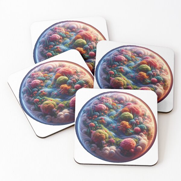 Item preview, Trippy Alien Planet of Rainbow Swirling Trees and Rivers designed and sold by nikkolaus.