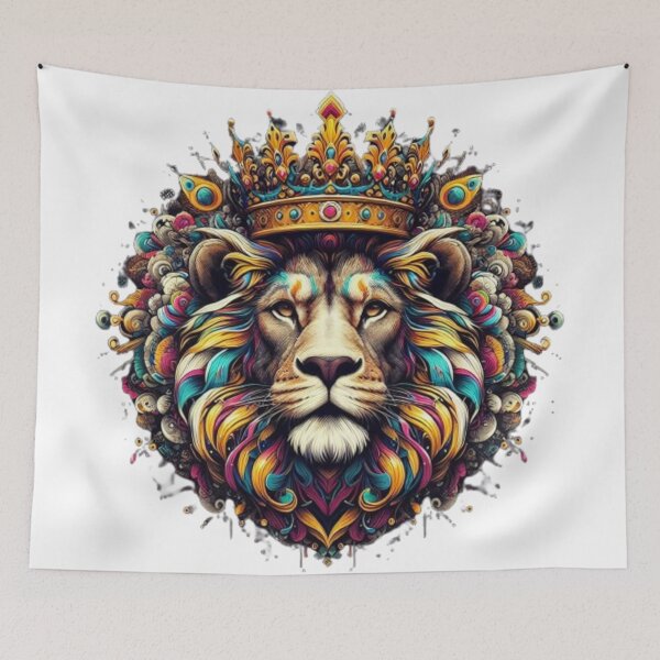 Item preview, Majestic Lion with a crown overhead. designed and sold by Vibessingers.