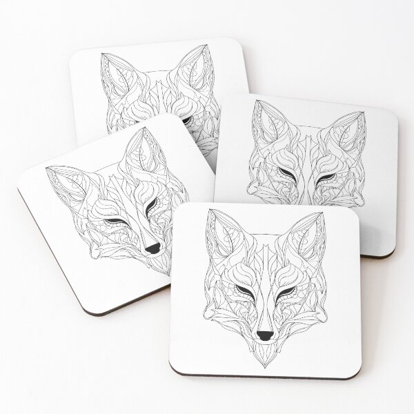 Item preview, Abstract Fox Essence: Intricate Line Art Interpretation designed and sold by Amanda-S-Olsen.