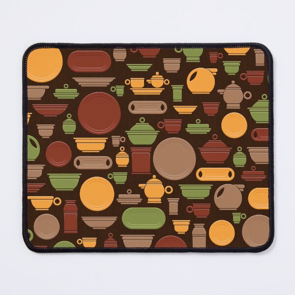 Item preview, Vintage Ceramics in Seventies Harvest Gold Avocado Green Coppertone and Tan on Dark Brown designed and sold by Squilla Design Studio.