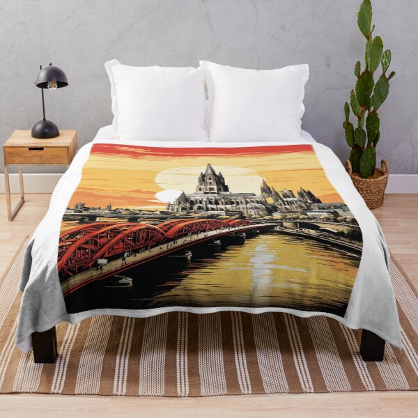 Item preview, Germany Cologne Cathedral Sunset Vintage Travel Poster designed and sold by TravelersGems.