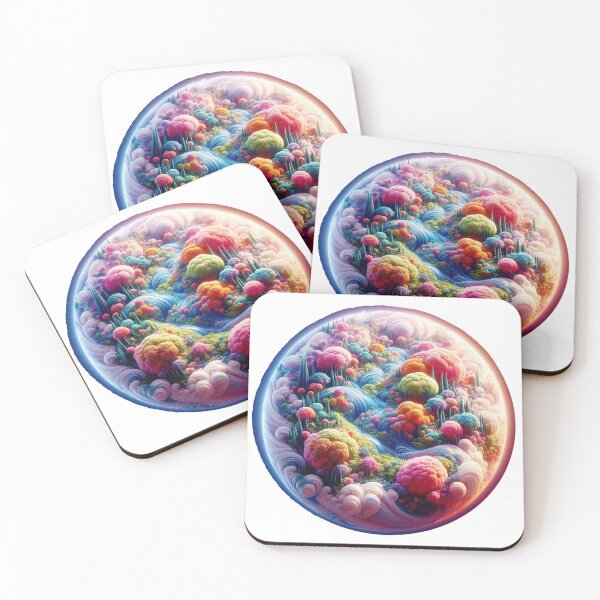 Item preview, (Brighter Version) Trippy Alien Planet of Rainbow Swirling Trees and Rivers designed and sold by nikkolaus.