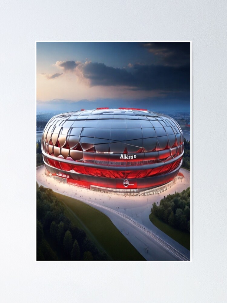 Allianz Arena Print: Bayern München Stadium, Minimalist Football Poster