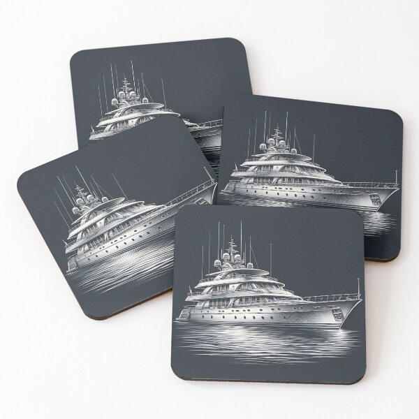 Item preview, Serene Silver: Timeless Yacht in Hand-Drawn Style designed and sold by ByDigitalDream.