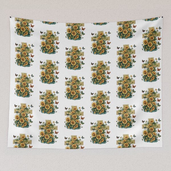 Item preview, Cross Sunflowers Butterflies Christian Choose joy   designed and sold by ArtFromBeyond.