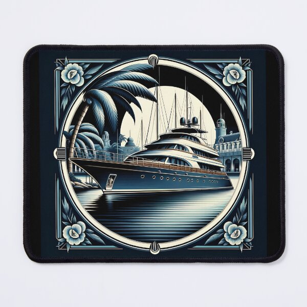 Item preview, Summer Breeze: Elegant Yacht in Art Deco designed and sold by ByDigitalDream.