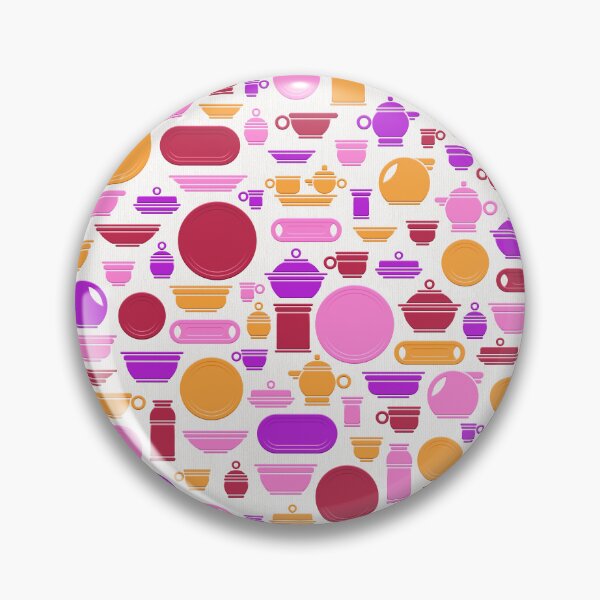 Item preview, Vintage Ceramics in Pink Gold Purple and Pantone Viva Magenta on White designed and sold by Squilla Design Studio.