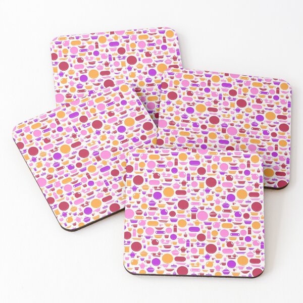 Item preview, Vintage Ceramics in Pink Gold Purple and Pantone Viva Magenta on White designed and sold by Squilla Design Studio.