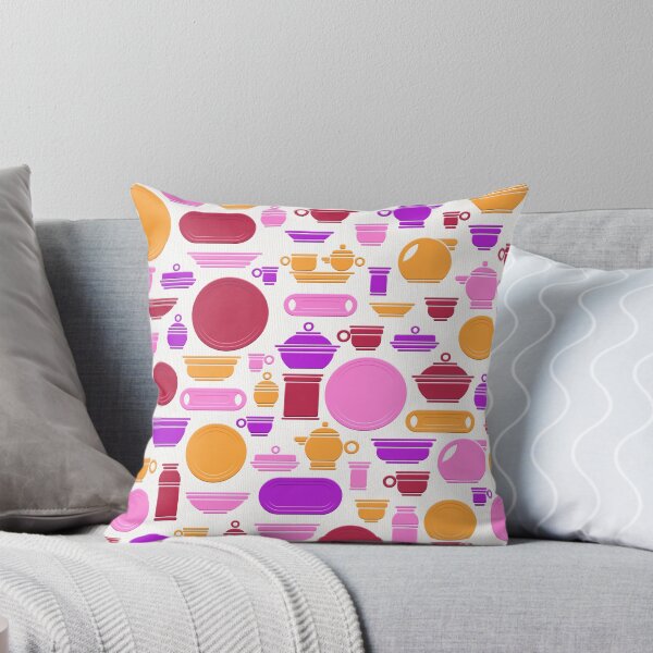 Item preview, Vintage Ceramics in Pink Gold Purple and Pantone Viva Magenta on White designed and sold by Squilla Design Studio.
