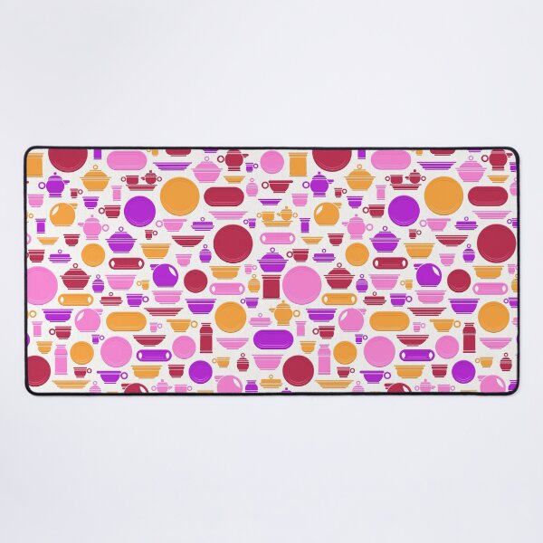Item preview, Vintage Ceramics in Pink Gold Purple and Pantone Viva Magenta on White designed and sold by Squilla Design Studio.