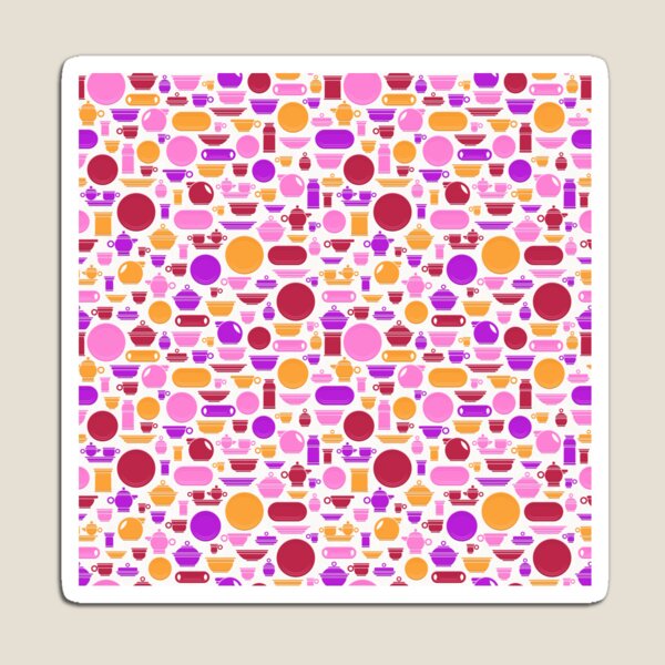 Item preview, Vintage Ceramics in Pink Gold Purple and Pantone Viva Magenta on White designed and sold by Squilla Design Studio.
