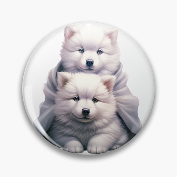 Item preview, Samoyed puppy duo designed and sold by Plotterzebra.