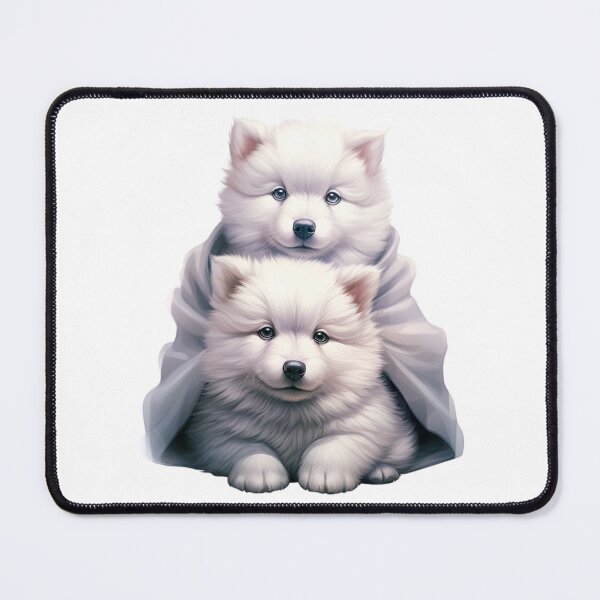 Item preview, Samoyed puppy duo designed and sold by Plotterzebra.