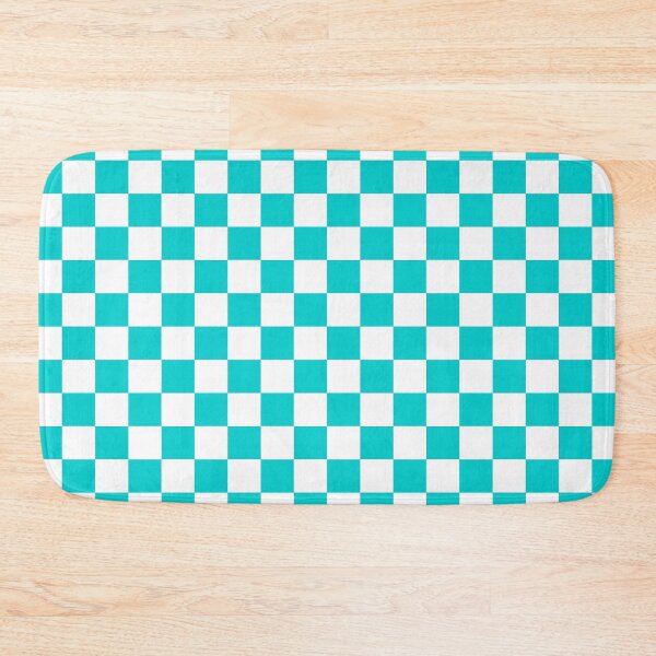 Item preview, Small Checkered - White and Cyan designed and sold by JustPatterns2.