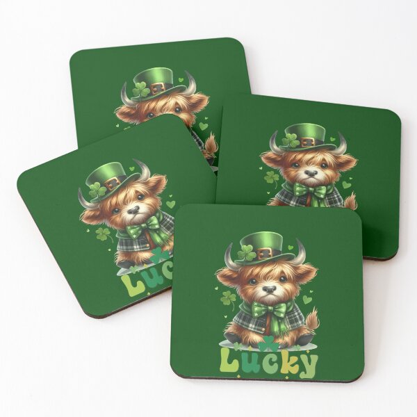 Item preview, St patrick Highland cow designed and sold by MilkyForest.