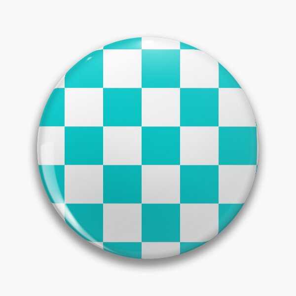 Item preview, Checkered - White and Cyan designed and sold by JustPatterns2.