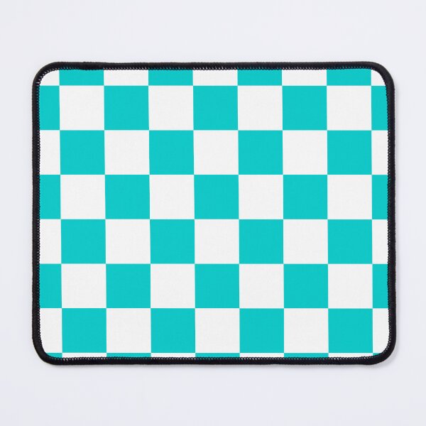Item preview, Checkered - White and Cyan designed and sold by JustPatterns2.