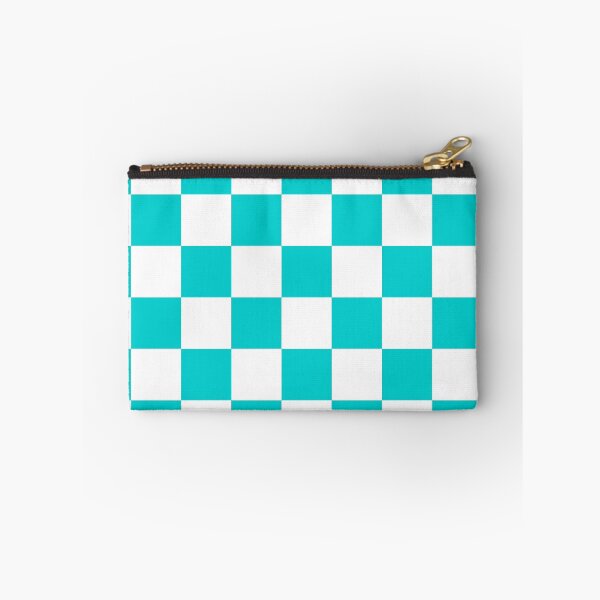 Item preview, Checkered - White and Cyan designed and sold by JustPatterns2.