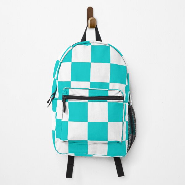 Item preview, Checkered - White and Cyan designed and sold by JustPatterns2.