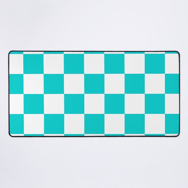 Item preview, Checkered - White and Cyan designed and sold by JustPatterns2.