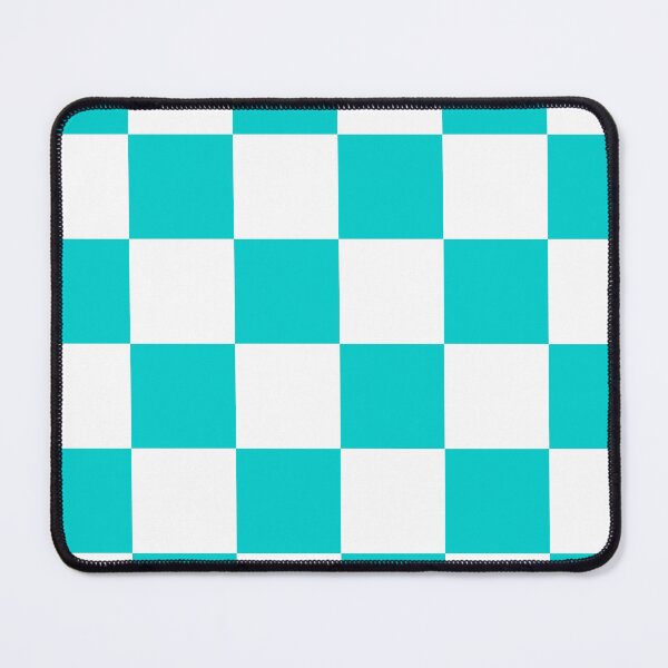 Item preview, Large Checkered - White and Cyan designed and sold by JustPatterns2.