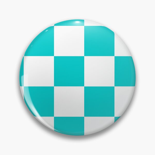 Item preview, Large Checkered - White and Cyan designed and sold by JustPatterns2.