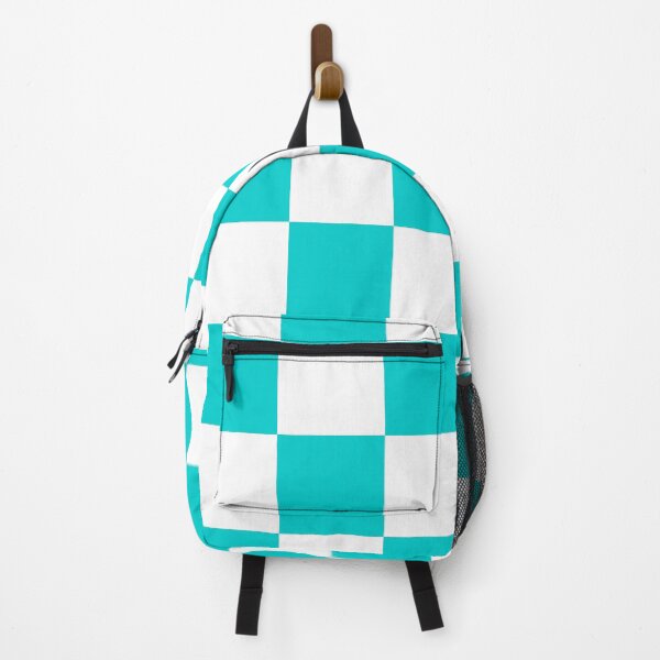 Item preview, Large Checkered - White and Cyan designed and sold by JustPatterns2.