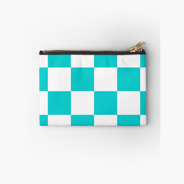 Item preview, Large Checkered - White and Cyan designed and sold by JustPatterns2.