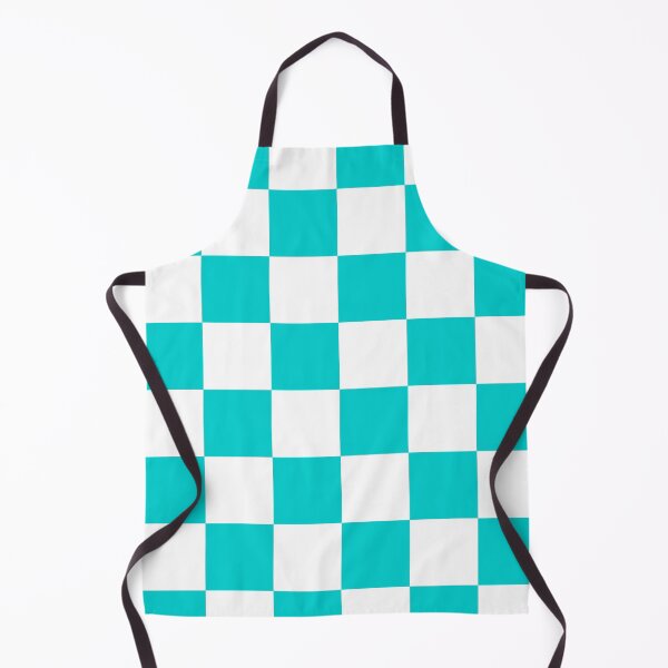 Item preview, Large Checkered - White and Cyan designed and sold by JustPatterns2.
