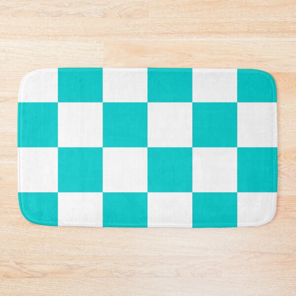 Item preview, Large Checkered - White and Cyan designed and sold by JustPatterns2.