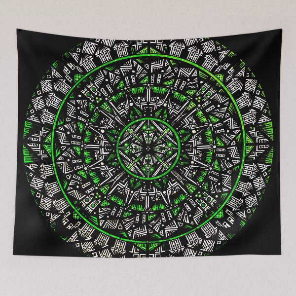 Item preview, Neon Green Mandala Drawing designed and sold by bobblehead1337.