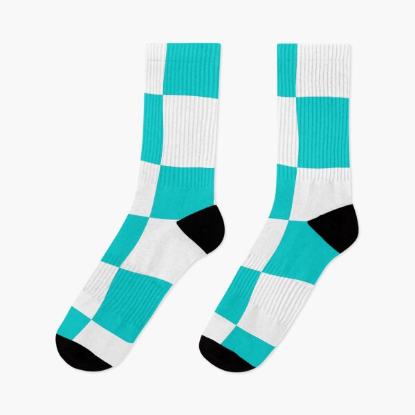 Artikelvorschau, Groß kariert – Weiß und Cyan entworfen und verkauft von JustPatterns2.