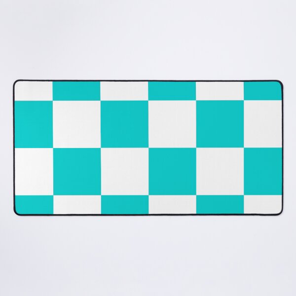 Item preview, Large Checkered - White and Cyan designed and sold by JustPatterns2.