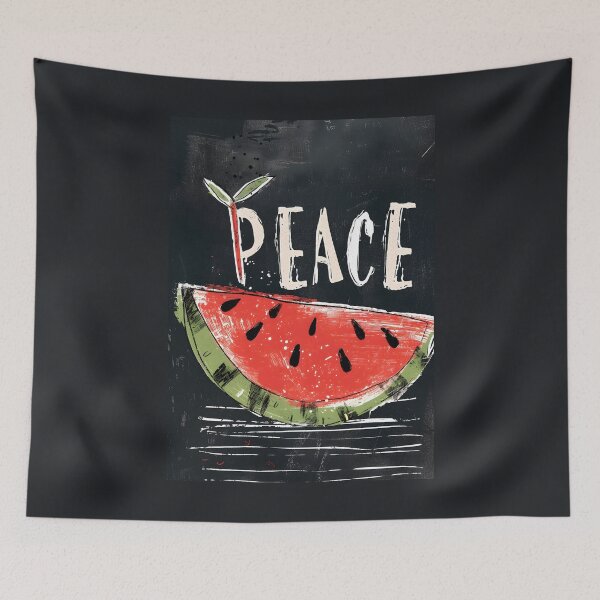 Item preview, Embark on a Neo-Expressionist Symphony: Where Watermelon Dreams Converge with Artistic Vision in the Pursuit of Peace- الحرية السلام الامل designed and sold by FUNqoosh.