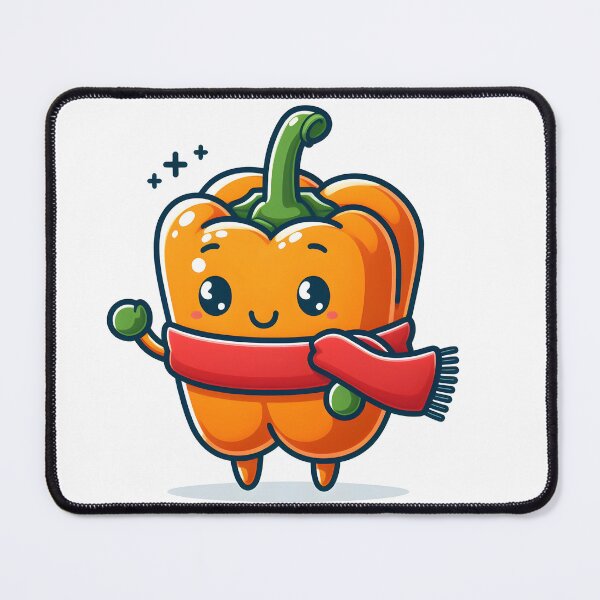Item preview, Kawaii Bell Pepper With Scarf designed and sold by CanvasCutie.