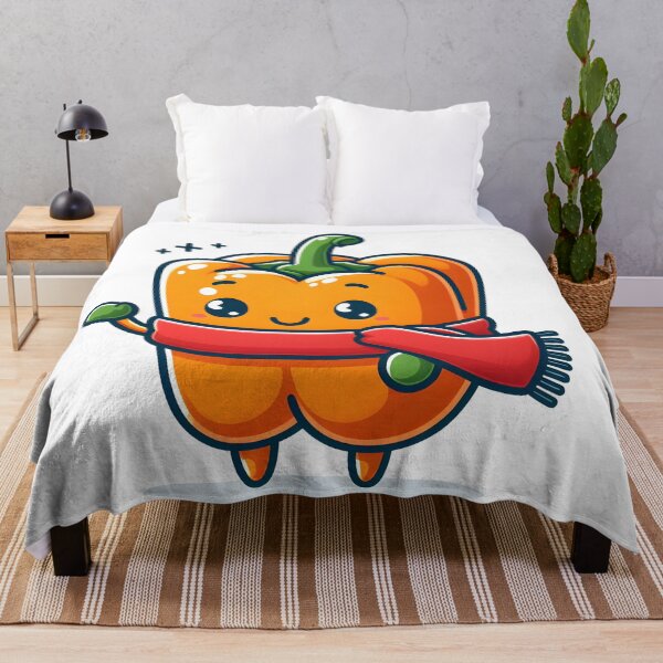 Item preview, Kawaii Bell Pepper With Scarf designed and sold by CanvasCutie.