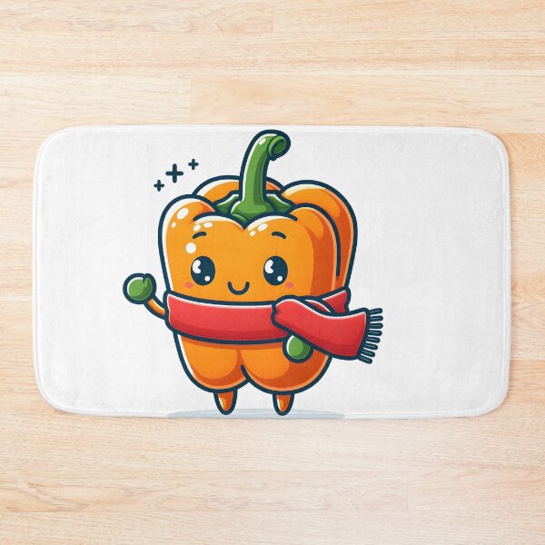 Item preview, Kawaii Bell Pepper With Scarf designed and sold by CanvasCutie.