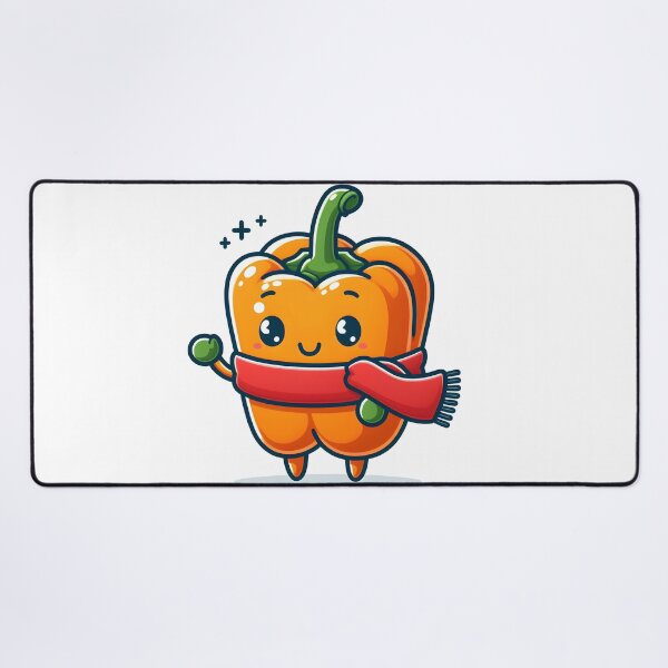 Item preview, Kawaii Bell Pepper With Scarf designed and sold by CanvasCutie.