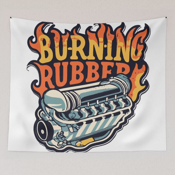 Item preview, Burning Rubber Vintage Hot Rod Engine Design designed and sold by NiftyWrx.