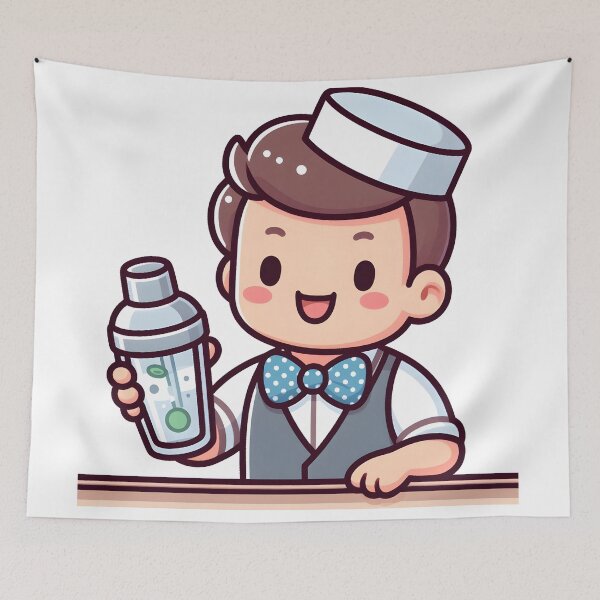 Item preview, Kawaii Bartender With A Polka Dot Bow Tie designed and sold by CanvasCutie.