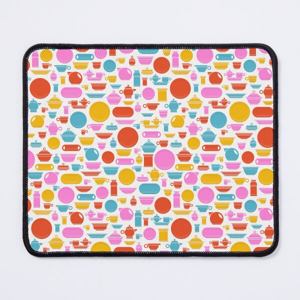 Item preview, Vintage Ceramics in Orange Pink Teal and Gold on White designed and sold by Squilla Design Studio.
