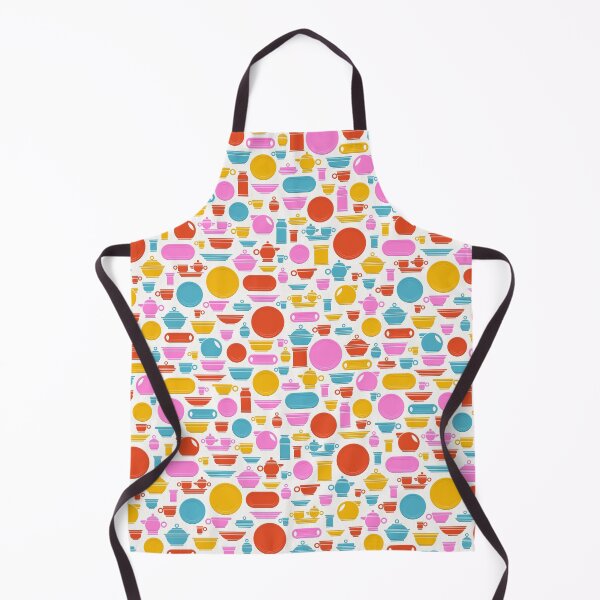 Item preview, Vintage Ceramics in Orange Pink Teal and Gold on White designed and sold by Squilla Design Studio.