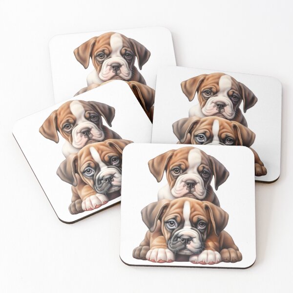 Item preview, Boxer puppy duo designed and sold by Plotterzebra.