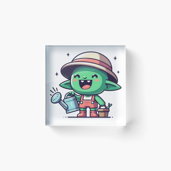 Item preview, Kawaii Grinning Goblin With Wearing A Sun Hat designed and sold by CanvasCutie.