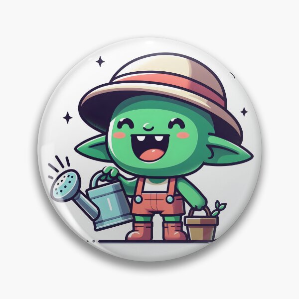 Item preview, Kawaii Grinning Goblin With Wearing A Sun Hat designed and sold by CanvasCutie.