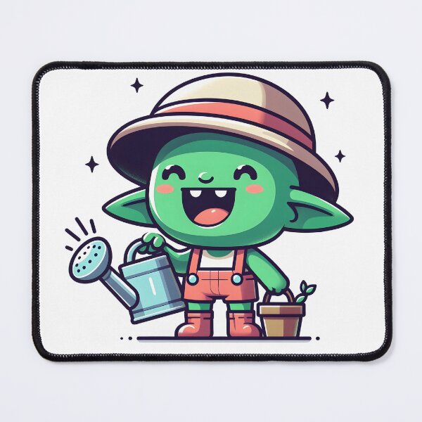 Item preview, Kawaii Grinning Goblin With Wearing A Sun Hat designed and sold by CanvasCutie.