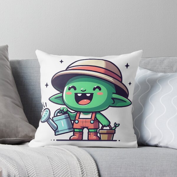 Item preview, Kawaii Grinning Goblin With Wearing A Sun Hat designed and sold by CanvasCutie.