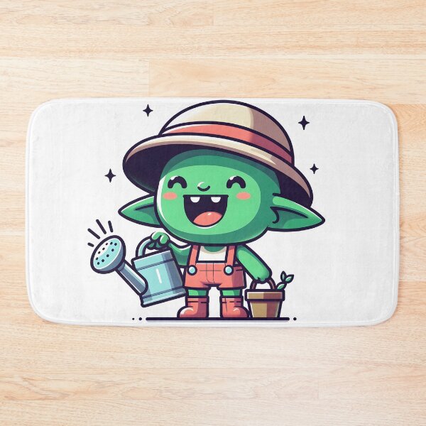 Item preview, Kawaii Grinning Goblin With Wearing A Sun Hat designed and sold by CanvasCutie.